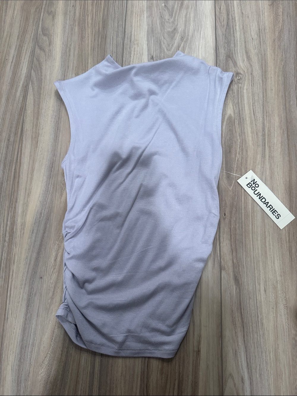 No Boundaries Lavender Sleeveless Ruched Tank Top